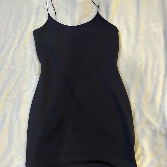 garage black dress Deep Plunge Cowl Neck Mini Dress - Garage - Black